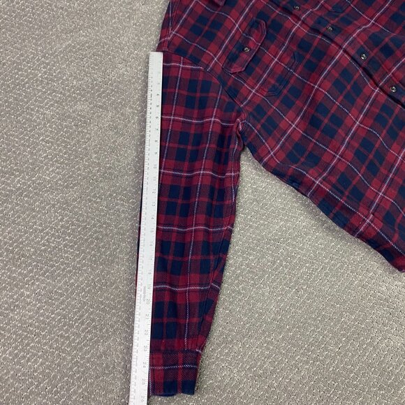 Orvis Flannel Shirt Jacket Shacket Men's XXL Red Blue Plaid Check 2XL Cotton - Picture 10 of 11